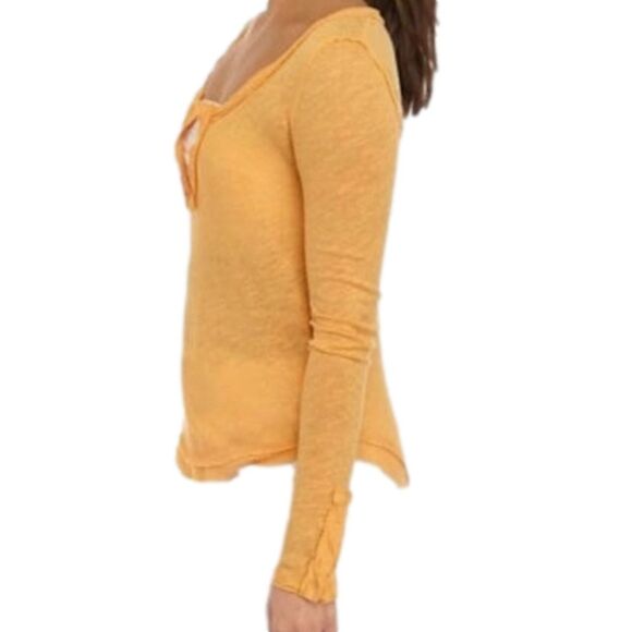 FREE PEOPLE We The‎ Free Hazy Day Henley Top, Size XSMALL - Picture 3 of 13